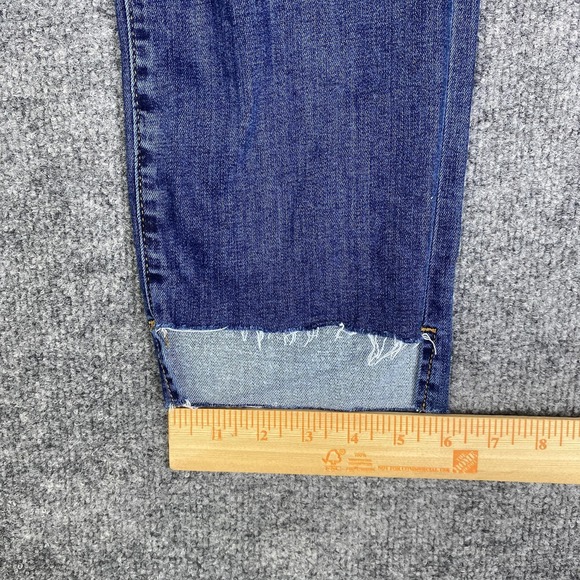 FRAME Le High Straight Jeans Womens 28 Blue Medium Wash Raw Hem Stretch Denim - Picture 10 of 11